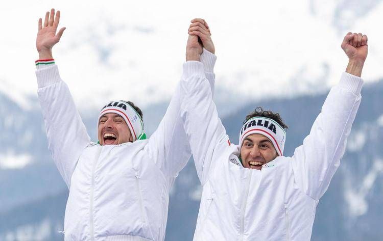 Giacomo Bertagnolli e la guida Andrea Ravelli (Fotogramma/Ipa)