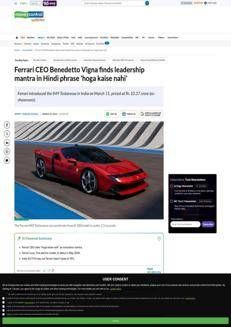India: Ferrari lancia la 849 Testarossa e il CEO Vigna esalta la filosofia italiana ispirata all'India