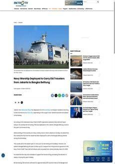 Indonesia: Marina schiera nave da guerra per il rientro dell'Eid al-Fitr