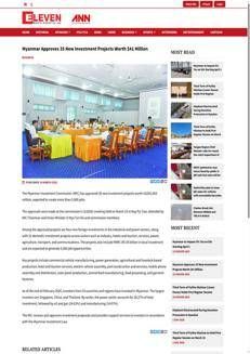 Myanmar: 35 new investment projects approved for over $41 million and 5,000 jobs