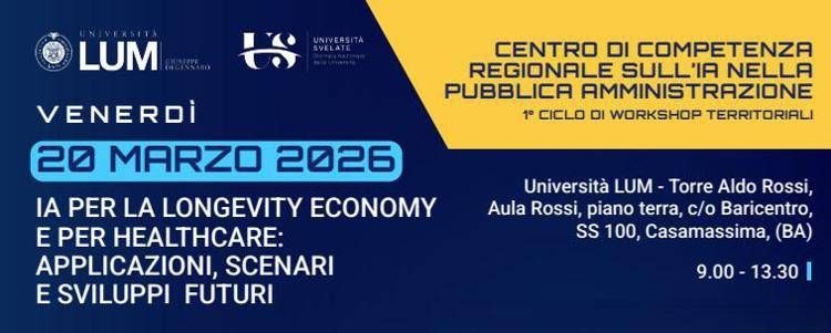 Università Lum, evento su artificial intelligence e silver economy