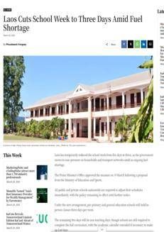 Laos cuts school week to three days due to fuel crisis