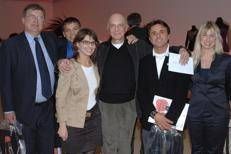 Roberto Giovanardi ( a sinistra) accanto a Roland Petit, Luigi Bonino, Lienz Chang  e la moglie, Katia Novikova 