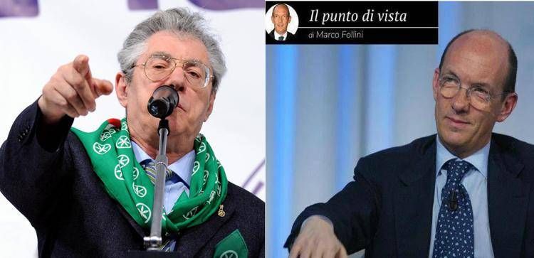 Umberto Bossi e Marco Follini (Fotogramma/Ipa)