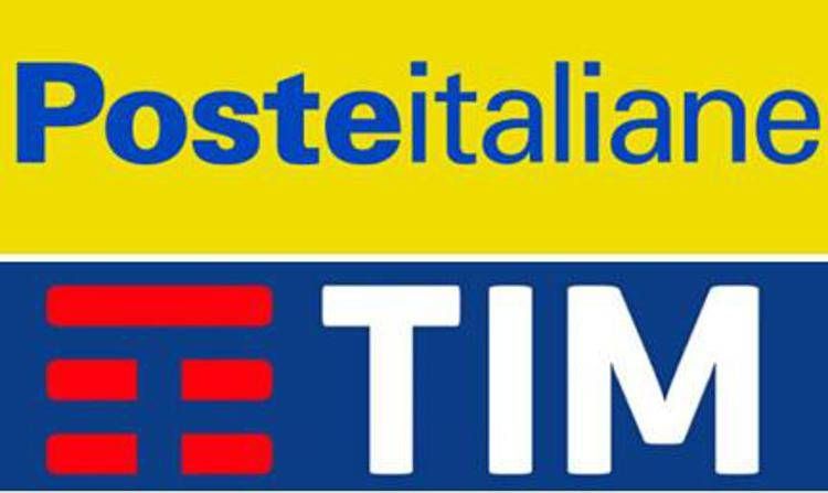 I loghi di Poste e Tim