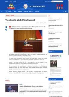 Laos: Thongloun Sisoulith re-elected President of the People's Democratic Republic