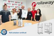 Rollawaycontainer ottiene la certificazione TÜV EN 12674 per i roll container