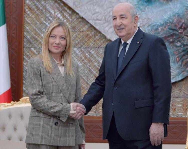 Giorgia Meloni e Abdelmadjid Tebboune