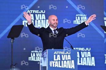 Il copresidente del gruppo Ecr al Parlamento Europeo Nicola Procaccini ad Atreju 2024 (Fotogramma/Ipa)