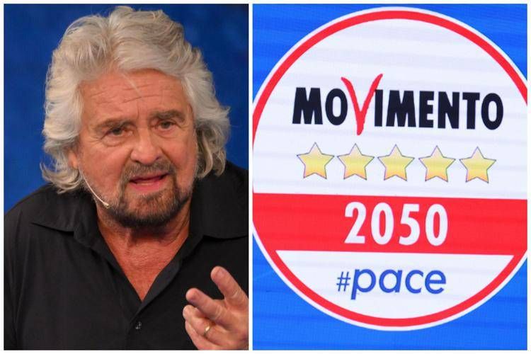 Beppe Grillo e simbolo del Movimento 5 stelle - Ipa