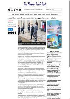 Cambodia: Prime Minister Manet in France for the One Health Summit and the border issue
