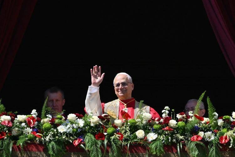 Papa Leone oggi a piazza San Pietro - Afp