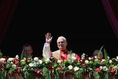 Papa Leone oggi a piazza San Pietro - Afp