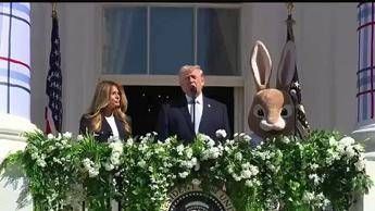 Trump, il messaggio all'Iran con il coniglio pasquale: 