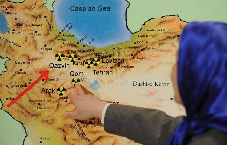 Una mappa dell'Iran con indicatori di impianti