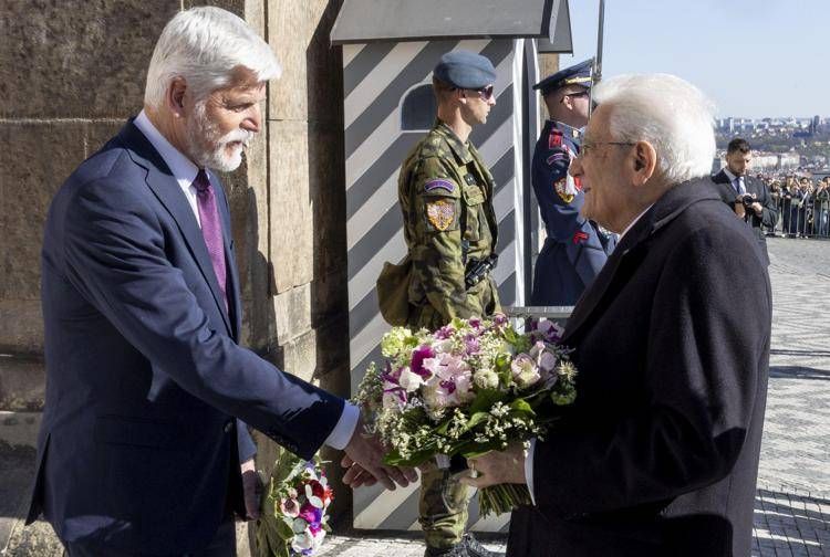 Il presidente Sergio Mattarella con l'omologo della Repubblica Ceca, Petr Pavel - (Foto Quirinale)