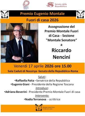 Il Premio 'Montale Fuori di Casa' a Riccardo Nencini