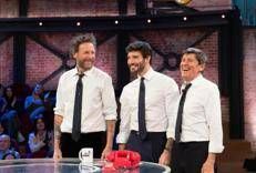 Jovanotti, Stefano De Martino e Gianni Morandi (foto di Gabriele De Rossi)