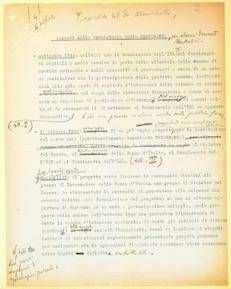 Appunti sulla cronistoria di Mediobanca, con modifiche di Raffaele Mattioli - Fonte: Archivio Storico Mediobanca