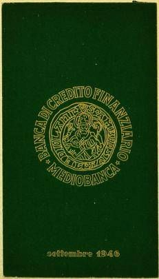 Logo di Mediobanca su un volantino che imita i libretti di deposito (1946) - Fonte: Archivio Storico Mediobanca