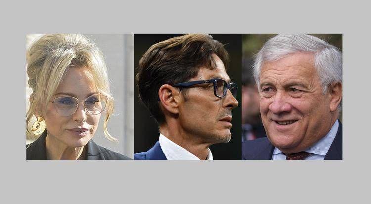 Marina e Pier Silvio Berlusconi e Antonio Tajani (Ipa)