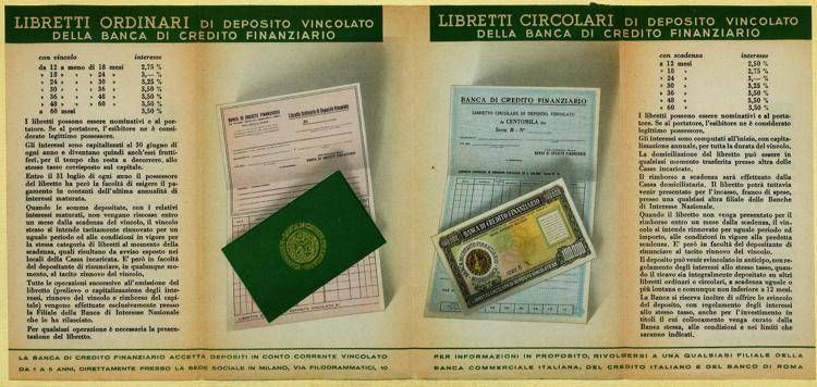 Volantino pubblicitario per la sottoscrizione dei libretti di deposito- Fonte: Archivio Storico Mediobanca