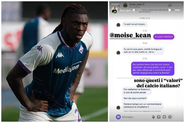 Moise Kean e la chat con Pengwin - Ipa/Fotogramma e Instagram