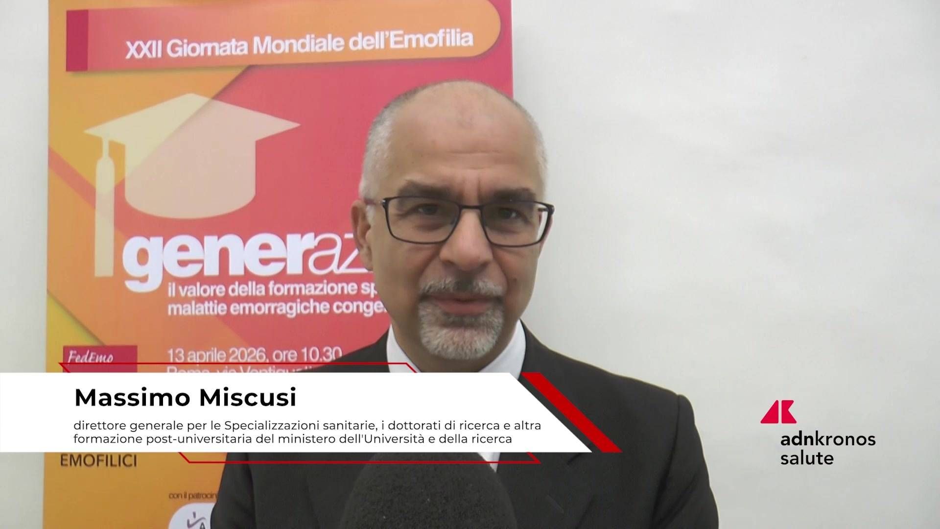 Giornata emofilia, Miscusi (Mur), 'verso il diploma supplement per certificare competenze specialistiche'