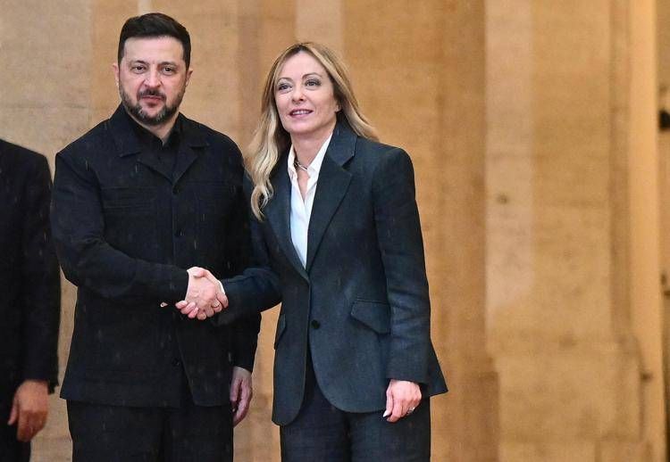 Volodymyr Zelensky e Giorgia Meloni a Palazzo Chigi - Fotogramma /Ipa