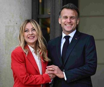 Giorgia Meloni, Emmanuel Macron - IPA