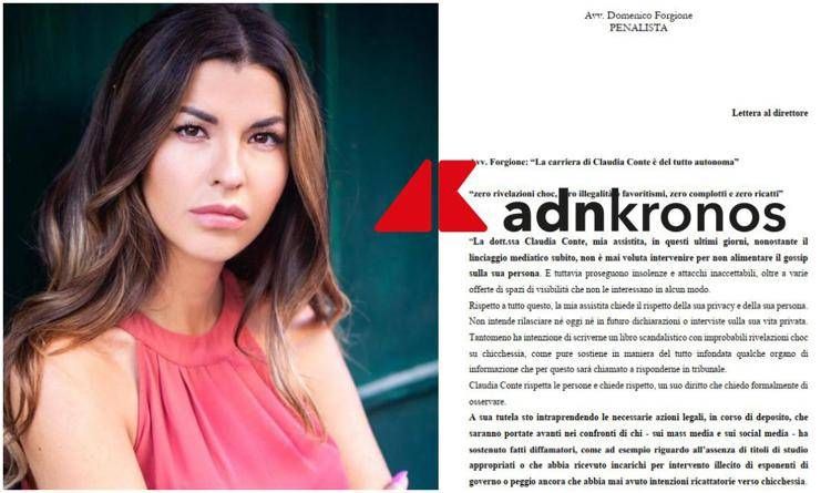 Claudia Conte e la lettera dell'avv. Forgione