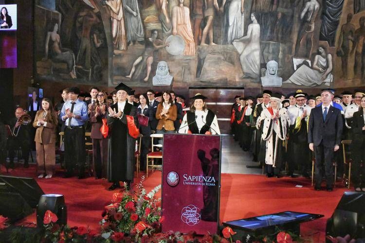 La Rettrice della Sapienza di Roma, Antonella Polimeni, nel corso della cerimonia di inaugurazione dell'Anno Accademico