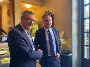 Il leader della Cgil, Maurizio Landini e il presidente di Confindustria Emanuele Orsini