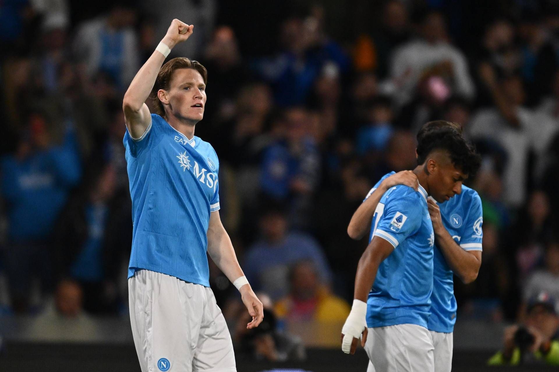 McTominay esulta durante Napoli-Cremonese