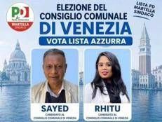 Due dei sei candidati bengalesi del Partito Democratico nella locandina delle elezioni