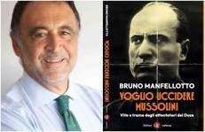 Bruno Manfellotto con la copertina del suo ultimo libro