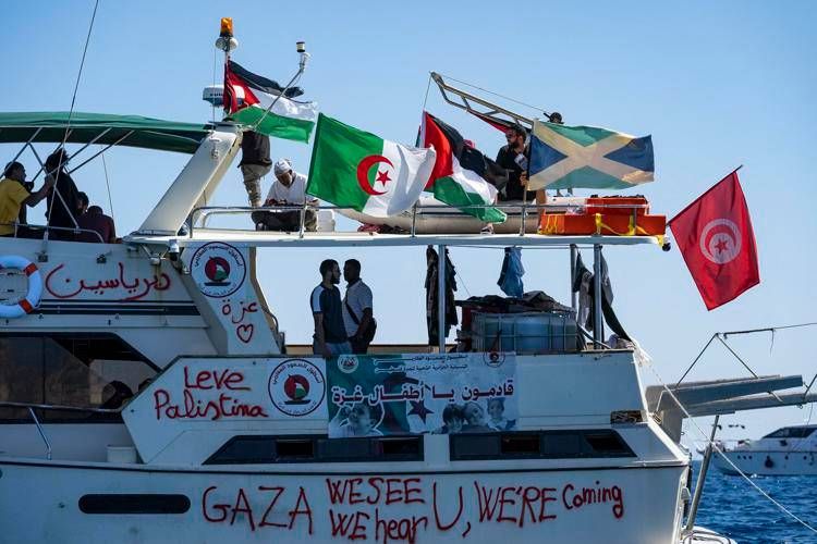 Nave della Flotilla per Gaza a Creta - Afp