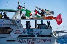 Nave della Flotilla per Gaza a Creta - Afp