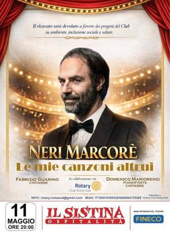 Musica, al teatro Sistina concerto benefico del Rotary Club Roma Sud con Neri Marcorè