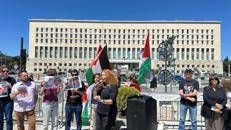 Presidio davanti al ministero degli Esteri, foto Adnkronos