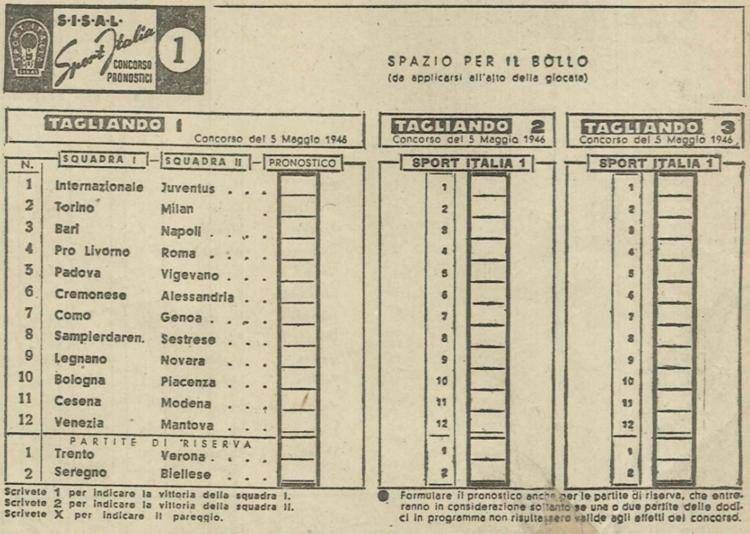 Totocalcio, Sisal celebra gli 80 anni della schedina