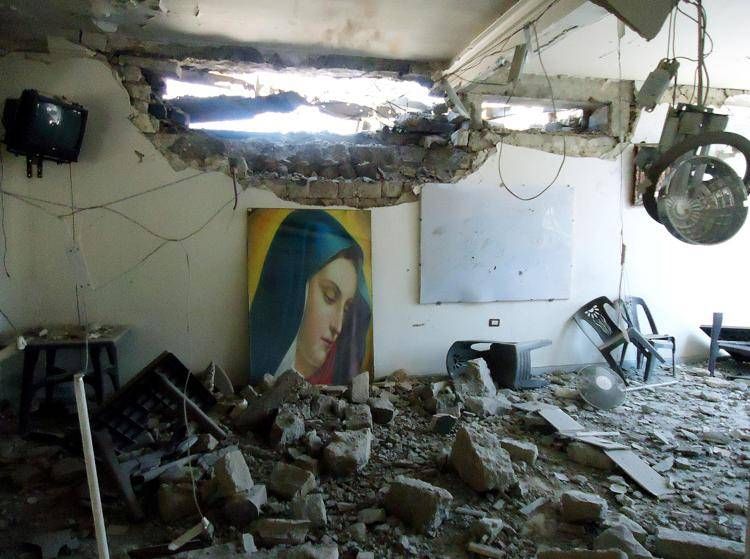 Una chiesa distrutta in Siria (Fotogramma/Ipa)