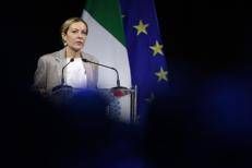 La presidente del Consiglio Giorgia Meloni a Roma all'assemblea di Federalberghi, centrata sul Pnrr  - Fotogramma/Ipa