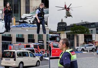 Polizia tedesca sul luogo della tragedia a Lipsia (Afp)