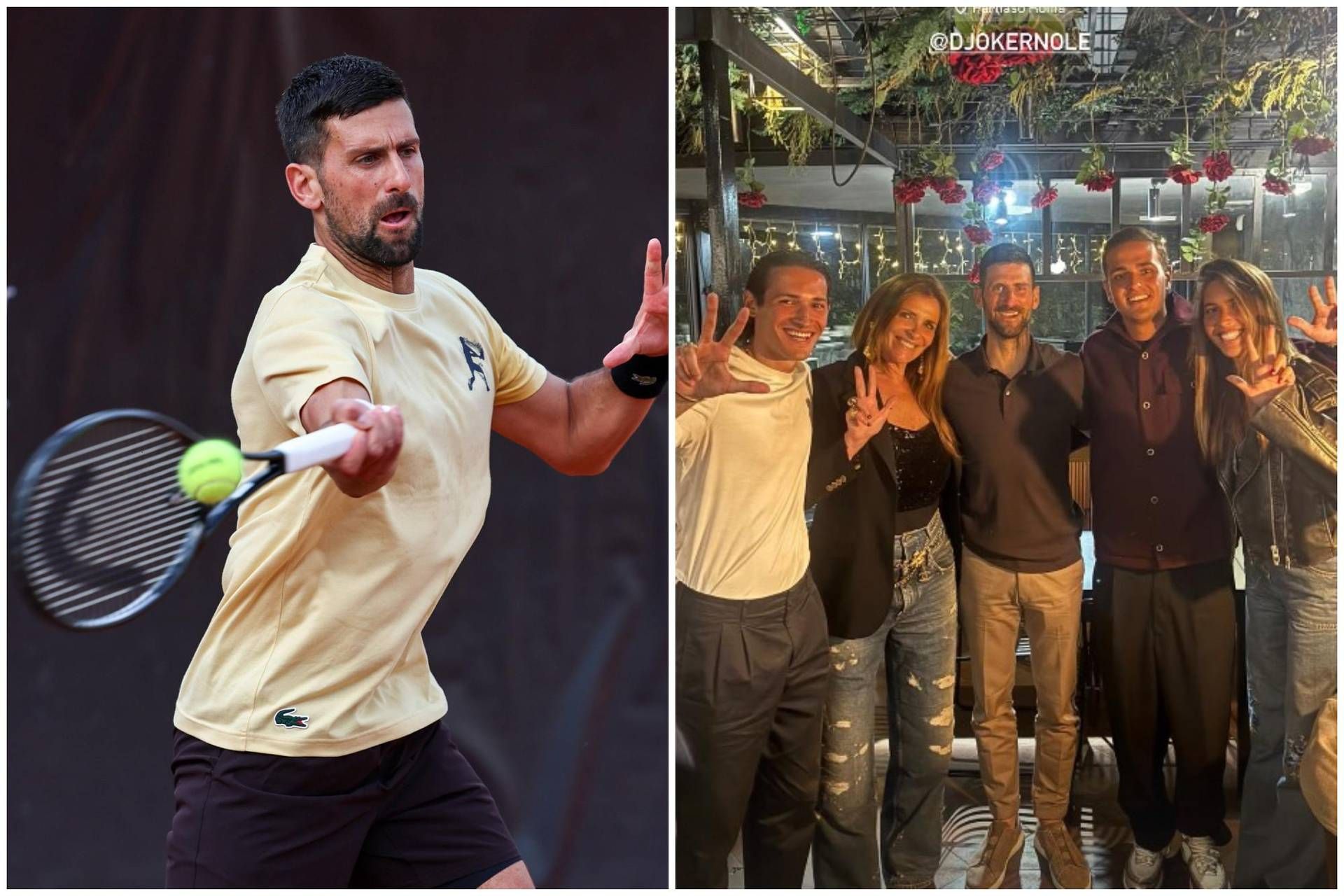 Djokovic omaggia Mihajlovic, cena a Roma con la famiglia