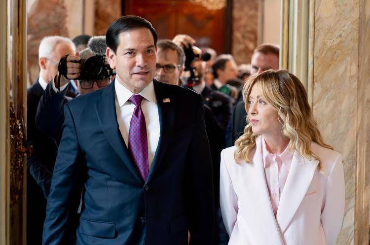 Rubio e la premier Giorgia Meloni, foto Palazzo Chigi