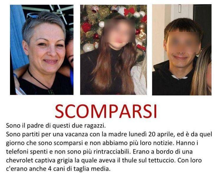 Sonia Bottacchiari e i figli scomparsi in Friuli - (Da Facebook)