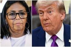 Delcy Rodriguez e Donald Trump - Afp