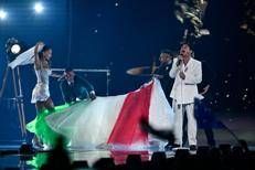 Sal Da Vinci sul palco dell'Eurovision - Afp