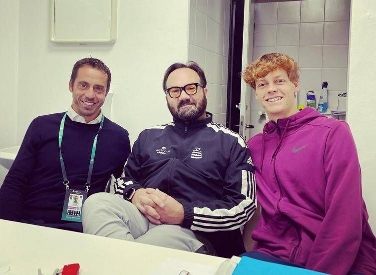 Paolo Lorenzi, direttore del torneo, Carlo Nicoletti e Jannik Sinner - Carlo Nicoletti